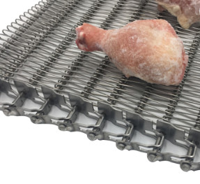 Correia transportadora de desenhos em espinha do fio liso para a indústria refrigerando do pão