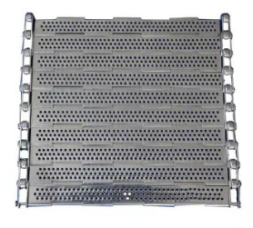Placa de corrente perfurada de Mesh Conveyor Belt Stainless Steel do fio com defletor