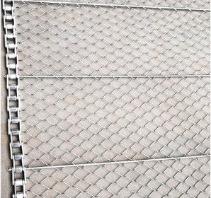 Indústria alimentar personalizada Diamond Mesh Steel Plate Conveyor Belt