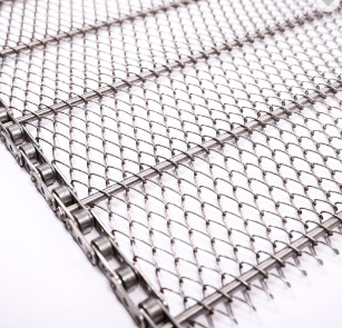 Movimentação de corrente de alta temperatura Flex Belt Wire Mesh liso da resistência para o transporte