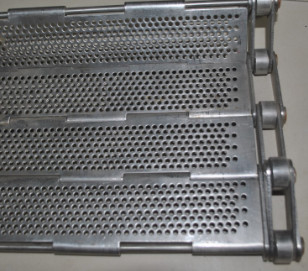 430 perfurados Chip Conveyor Chain Plate Belt de aço inoxidável
