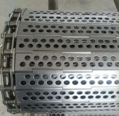 430 perfurados Chip Conveyor Chain Plate Belt de aço inoxidável