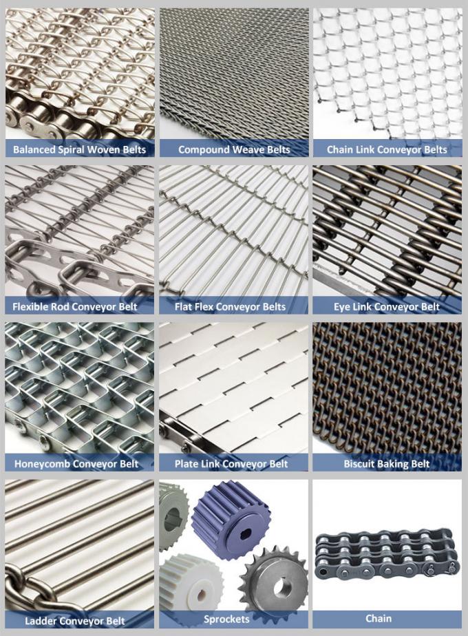304 correias transportadoras de aço inoxidável de Flex Weave Square Wire Mesh 6