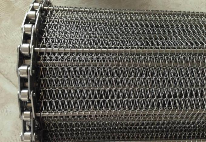 fio de metal Mesh Conveyor Flat Flex Belt de 400mm 500mm com corrente 3