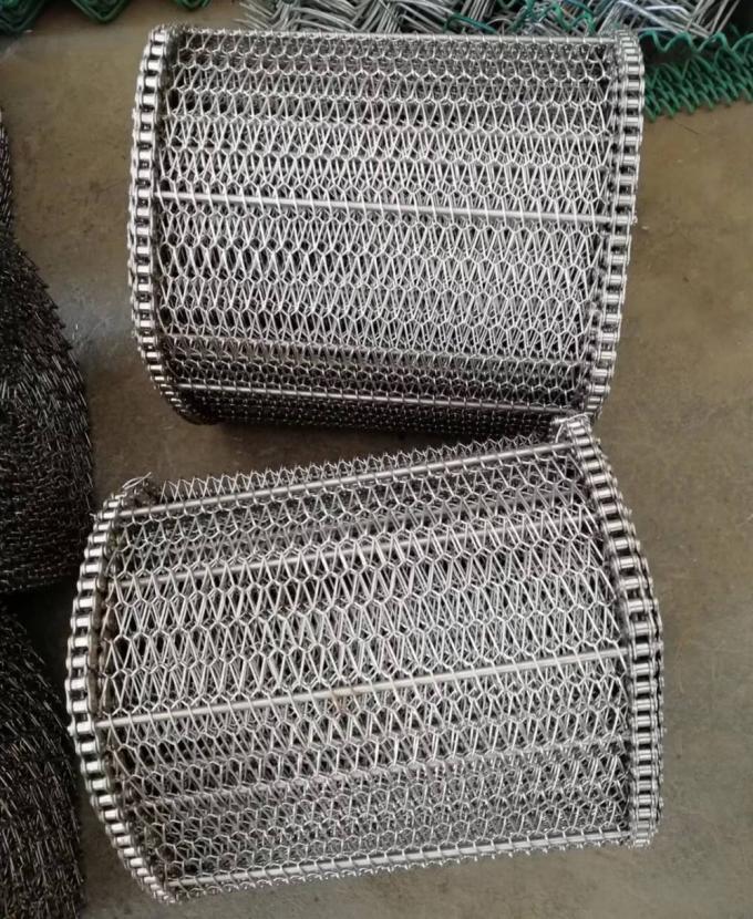 fio de metal Mesh Conveyor Flat Flex Belt de 400mm 500mm com corrente 5
